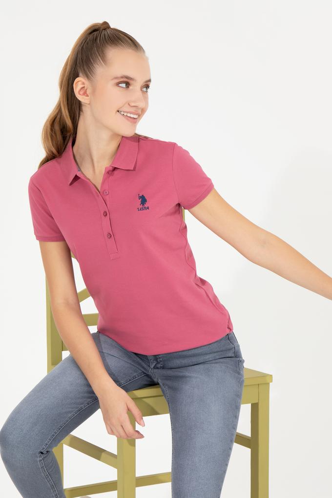 Kadın Pembe Basic Polo Yaka Tişört