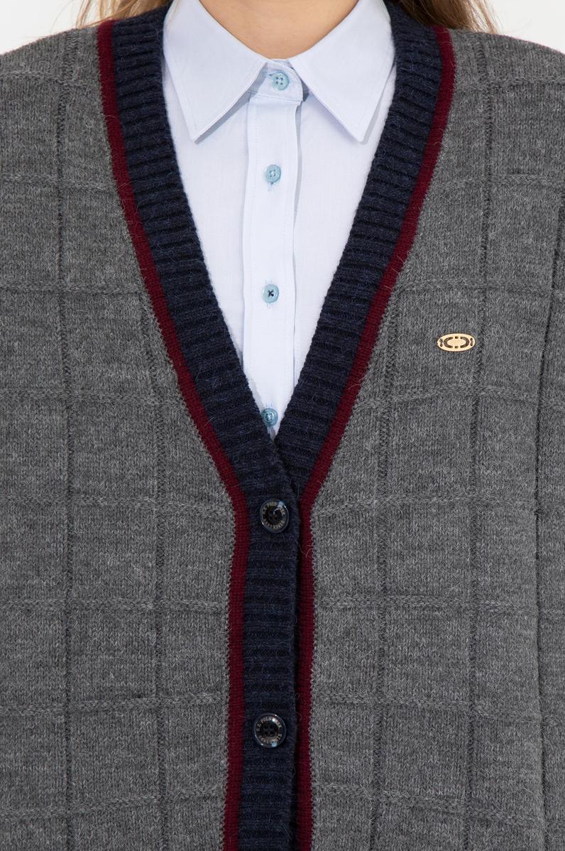 Kadın Gri Melanj Triko Hırka