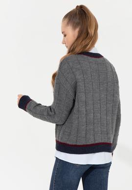 Kadın Gri Melanj Triko Hırka - 50256624014