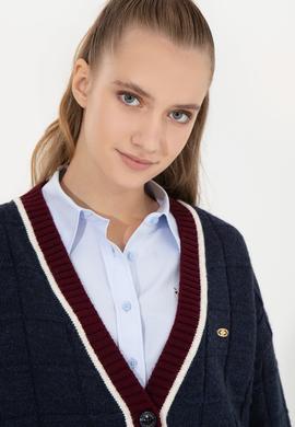 Kadın Lacivert Triko Hırka - 50256624007