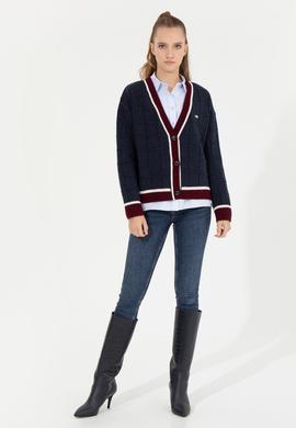 Kadın Lacivert Triko Hırka - 50256624007