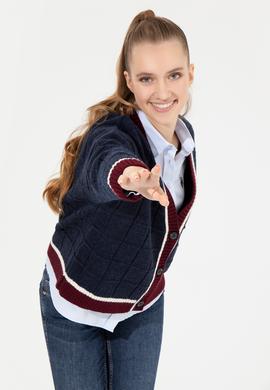 Kadın Lacivert Triko Hırka - 50256624007