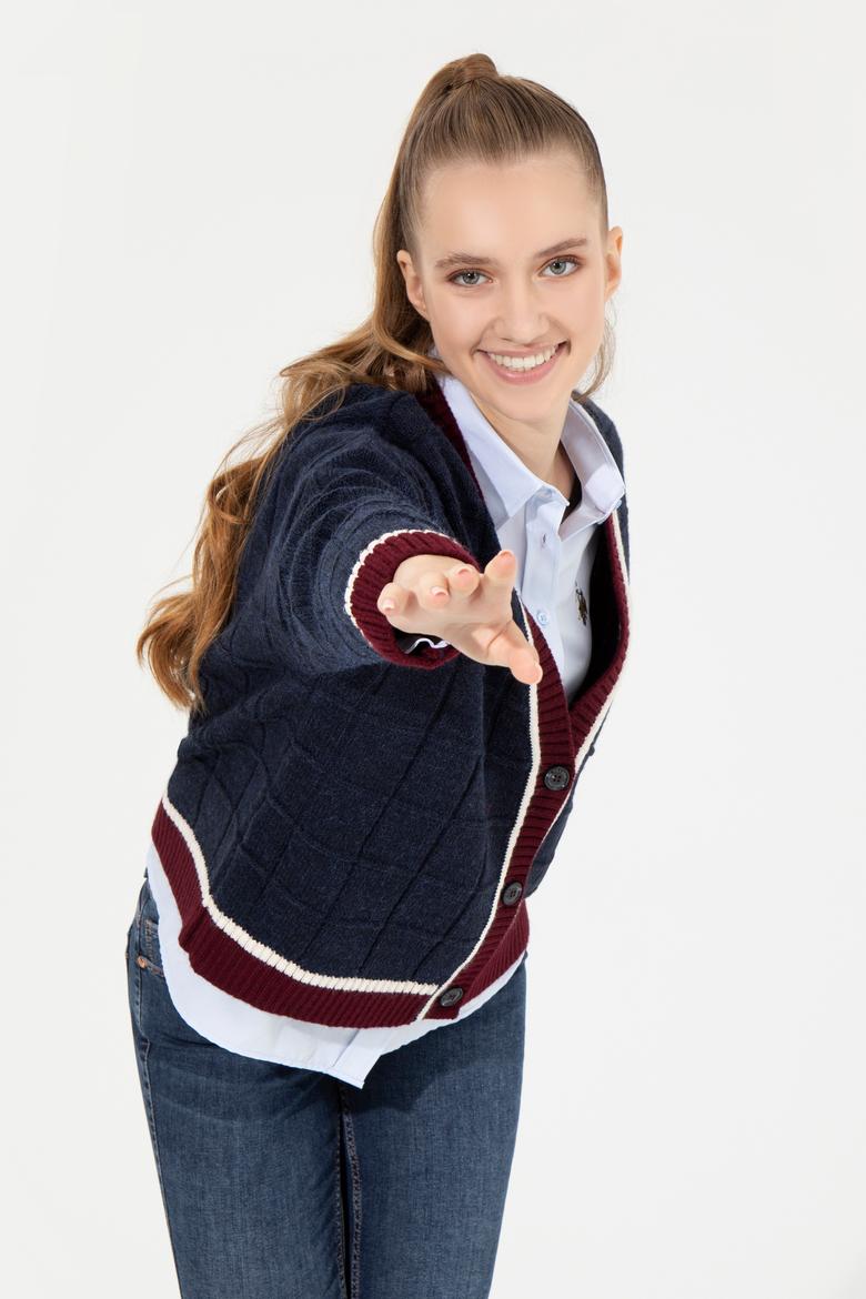 Kadın Lacivert Triko Hırka