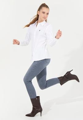 Kadın Beyaz Uzun Kollu Basic Gömlek - 50256716012