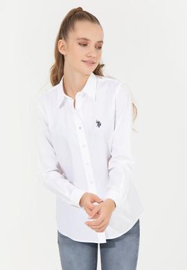 Kadın Beyaz Uzun Kollu Basic Gömlek - 50256716012