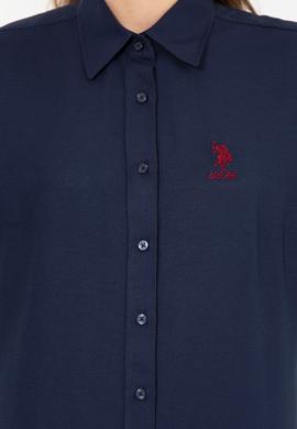 Kadın Lacivert Uzun Kollu Basic Gömlek - 50256640022