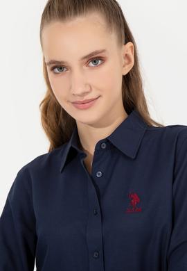 Kadın Lacivert Uzun Kollu Basic Gömlek - 50256640022