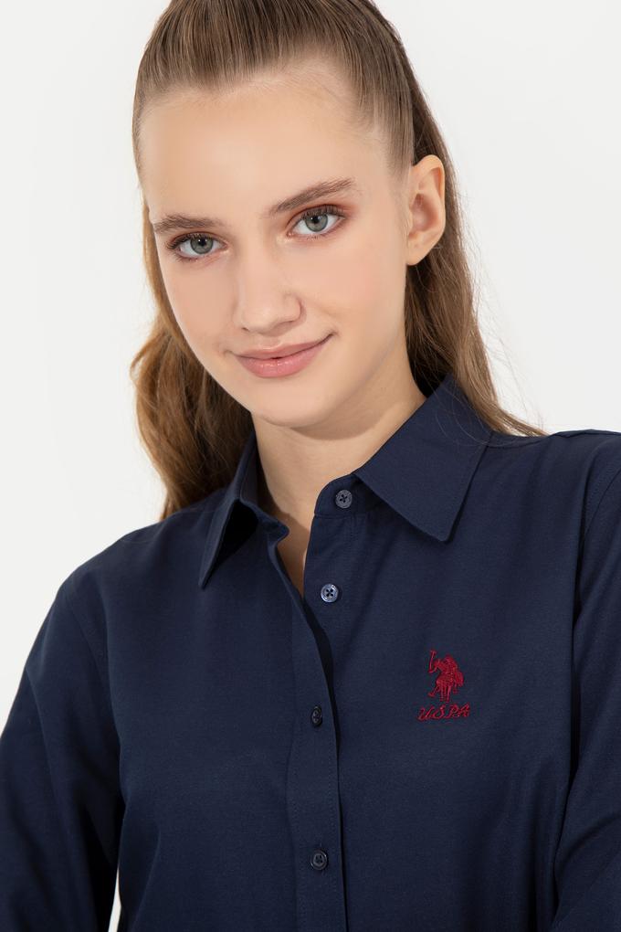 Kadın Lacivert Uzun Kollu Basic Gömlek