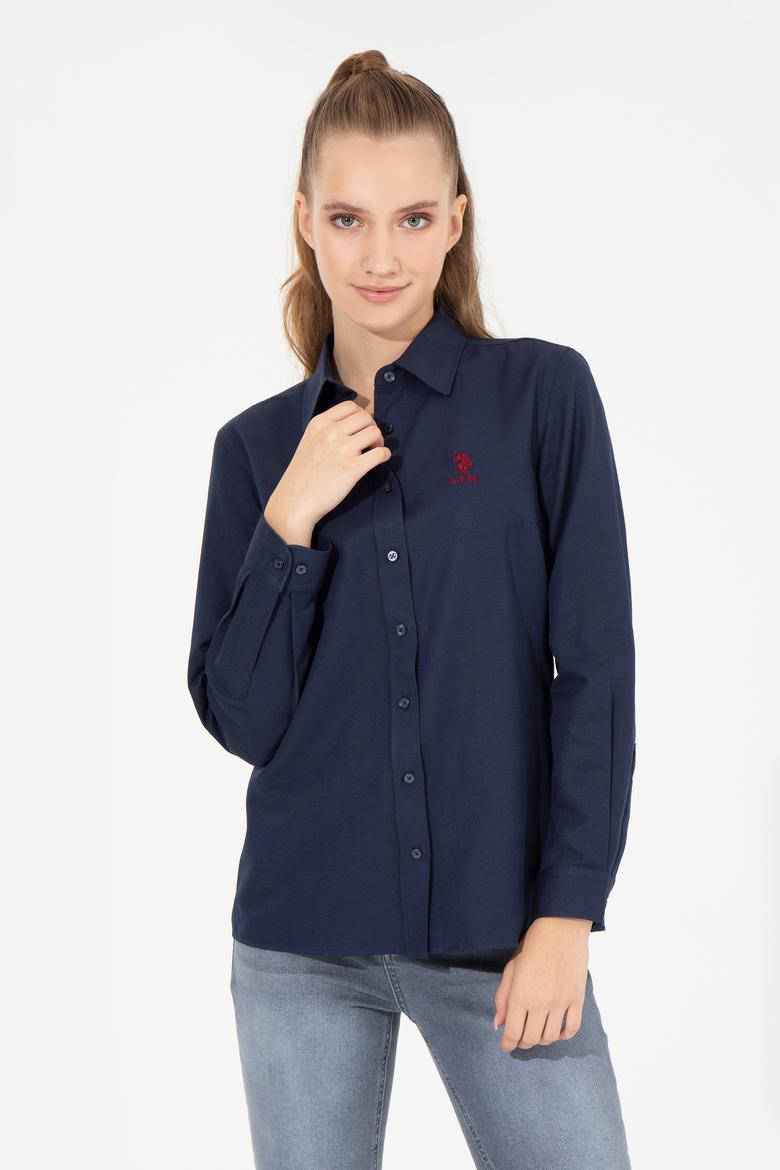 Kadın Lacivert Uzun Kollu Basic Gömlek - 50256640022