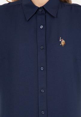 Kadın Lacivert Uzun Kollu Basic Gömlek - 50256672045