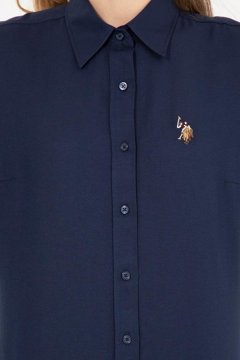 Kadın Lacivert Uzun Kollu Basic Gömlek - 50256672045