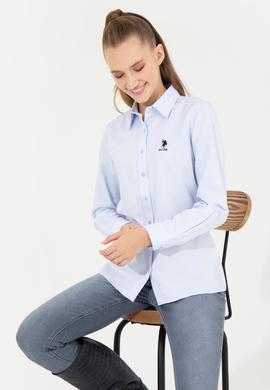 Kadın Açık Mavi Uzun Kollu Basic Gömlek - 50256640005