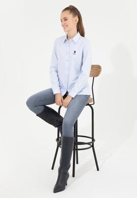 Kadın Açık Mavi Uzun Kollu Basic Gömlek - 50256640005
