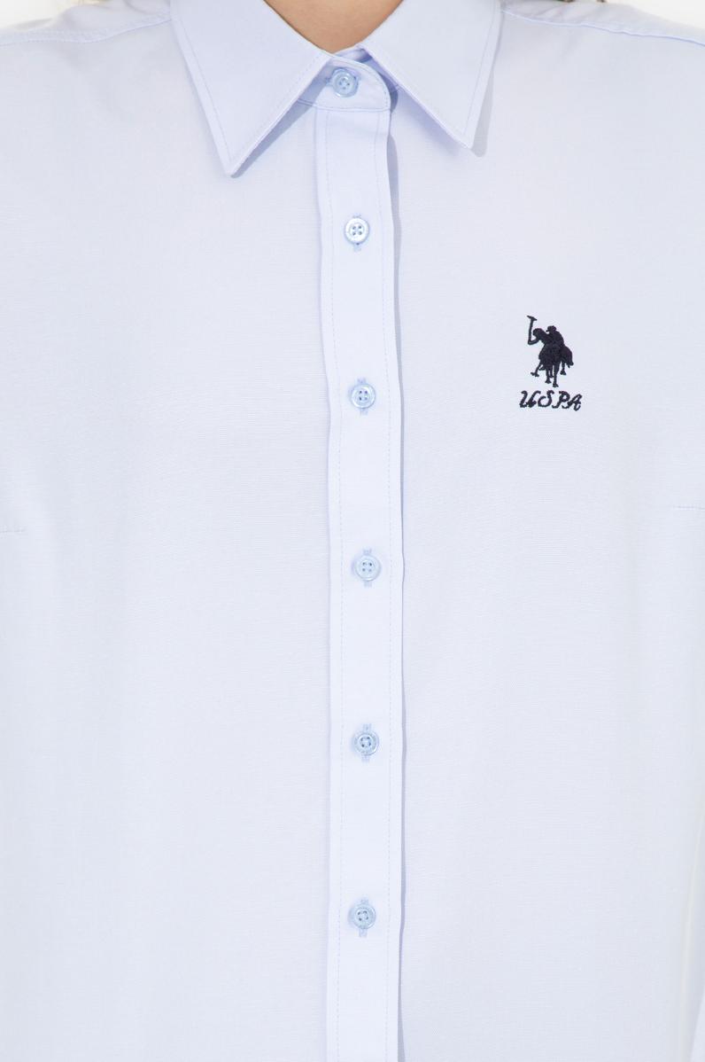 Kadın Açık Mavi Uzun Kollu Basic Gömlek