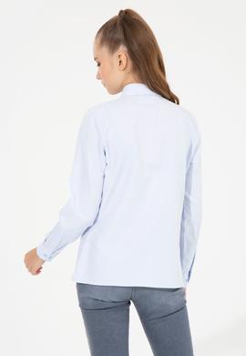 Kadın Açık Mavi Uzun Kollu Basic Gömlek - 50256640005