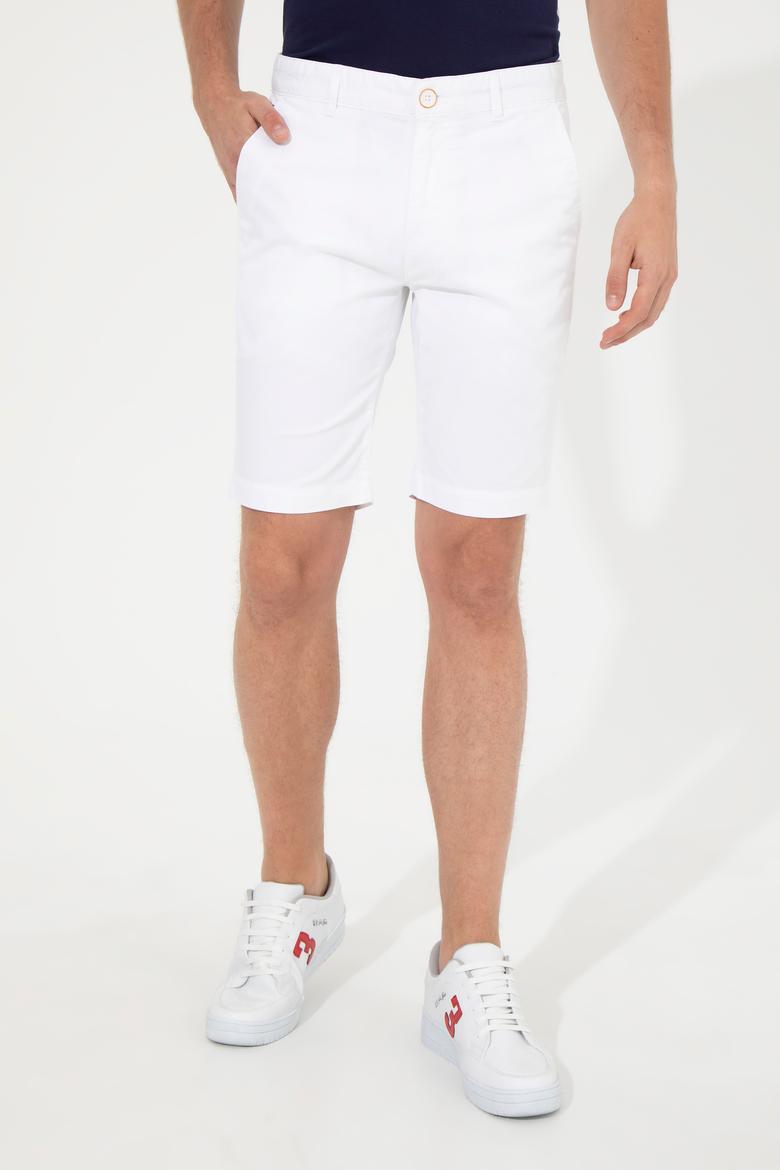 Erkek Beyaz Dokuma Şort - 50249295003