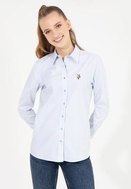 Kadın Açık Mavi Uzun Kollu Basic Gömlek - 50254249011