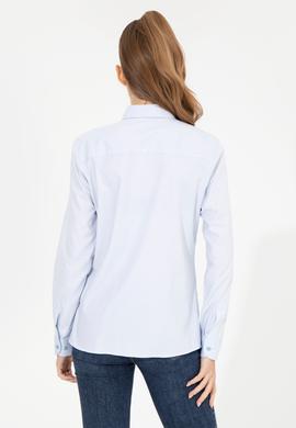 Kadın Açık Mavi Uzun Kollu Basic Gömlek - 50254249011