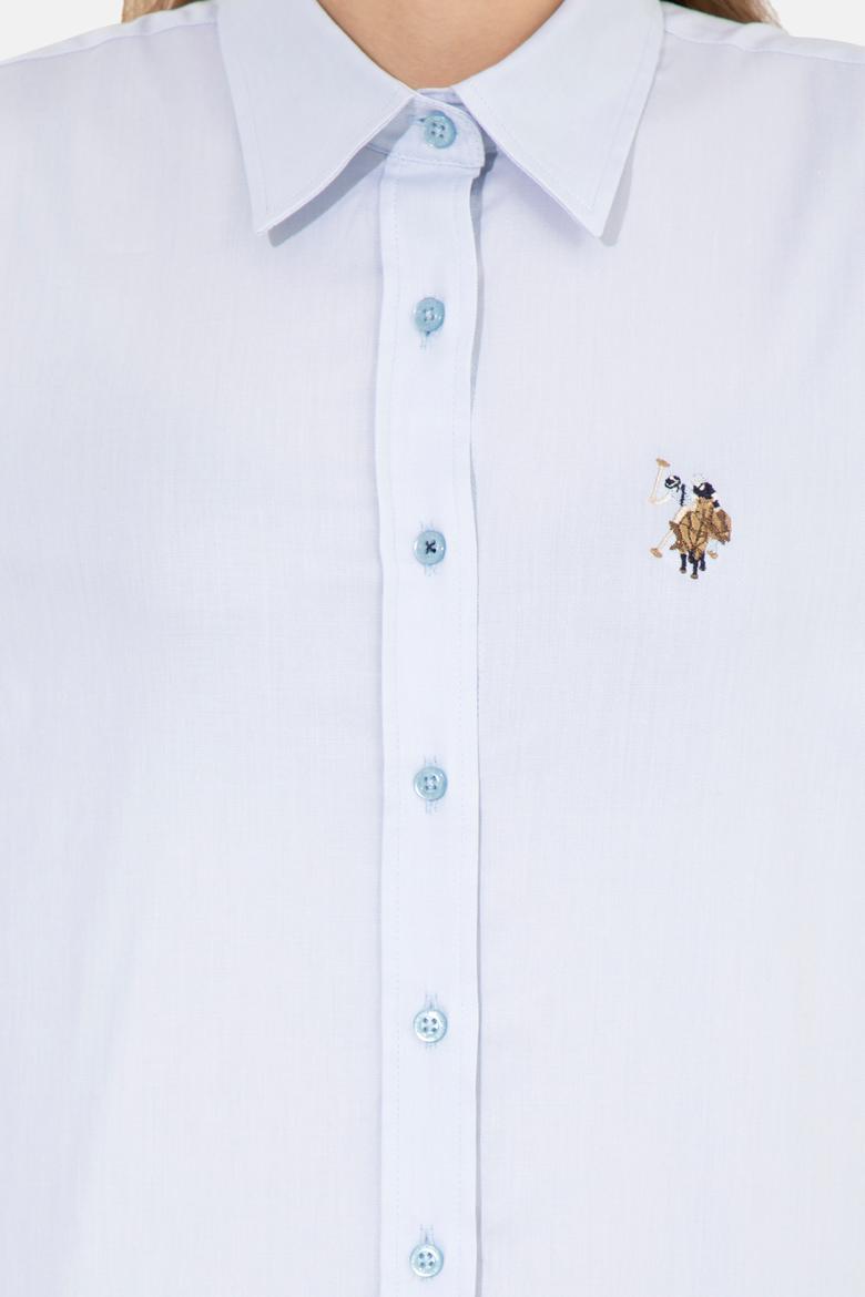 Kadın Açık Mavi Uzun Kollu Basic Gömlek - 50254249011