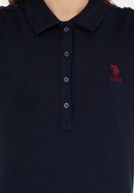 Kadın Lacivert Basic Polo Yaka Tişört - 50256287025