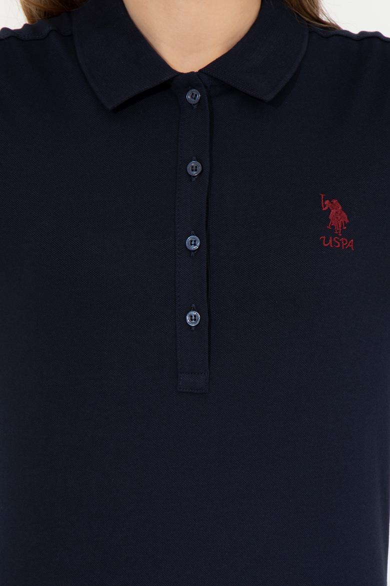Kadın Lacivert Basic Polo Yaka Tişört - 50256287025