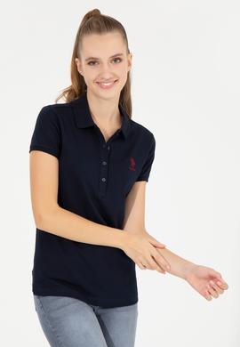Kadın Lacivert Basic Polo Yaka Tişört - 50256287025