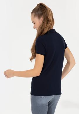 Kadın Lacivert Basic Polo Yaka Tişört - 50256287025