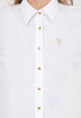 Kadın Beyaz Uzun Kollu Basic Gömlek - 50256721016