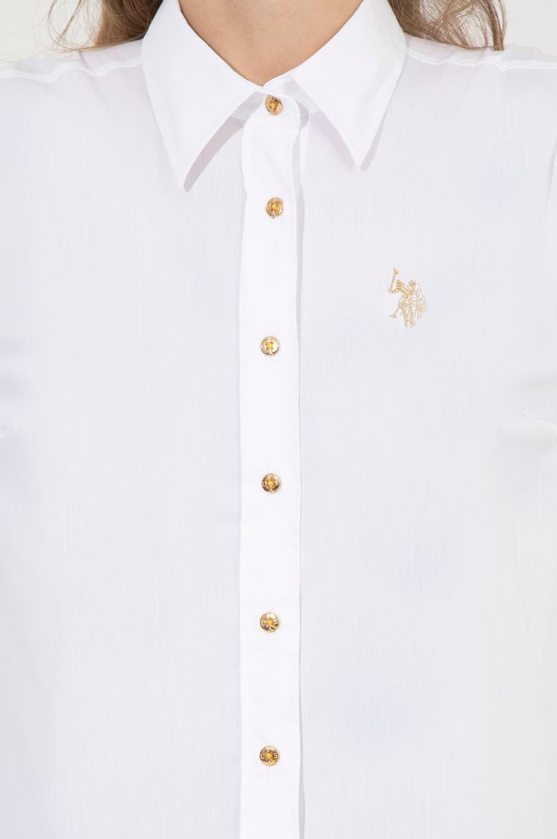 Kadın Beyaz Uzun Kollu Basic Gömlek