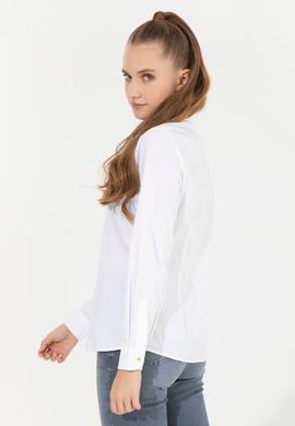 Kadın Beyaz Uzun Kollu Basic Gömlek - 50256721016