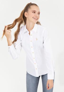 Kadın Beyaz Uzun Kollu Basic Gömlek - 50256721016