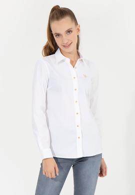 Kadın Beyaz Uzun Kollu Basic Gömlek - 50256721016