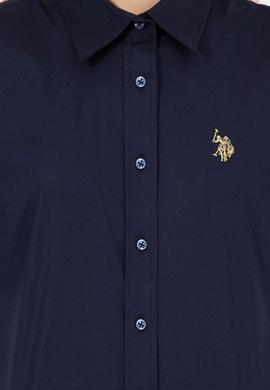 Kadın Lacivert Uzun Kollu Basic Gömlek - 50256970020