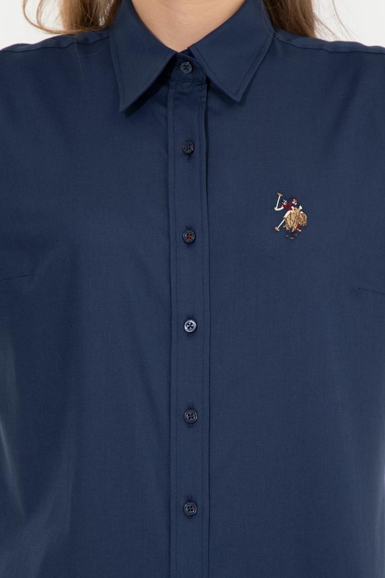 Kadın Lacivert Uzun Kollu Basic Gömlek - 50254249043