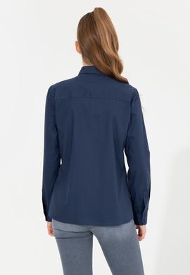 Kadın Lacivert Uzun Kollu Basic Gömlek - 50254249043