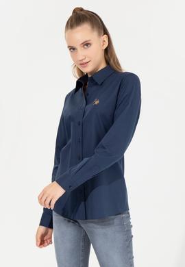 Kadın Lacivert Uzun Kollu Basic Gömlek - 50254249043