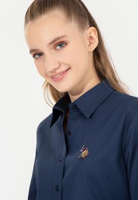 Kadın Lacivert Uzun Kollu Basic Gömlek - 50254249043