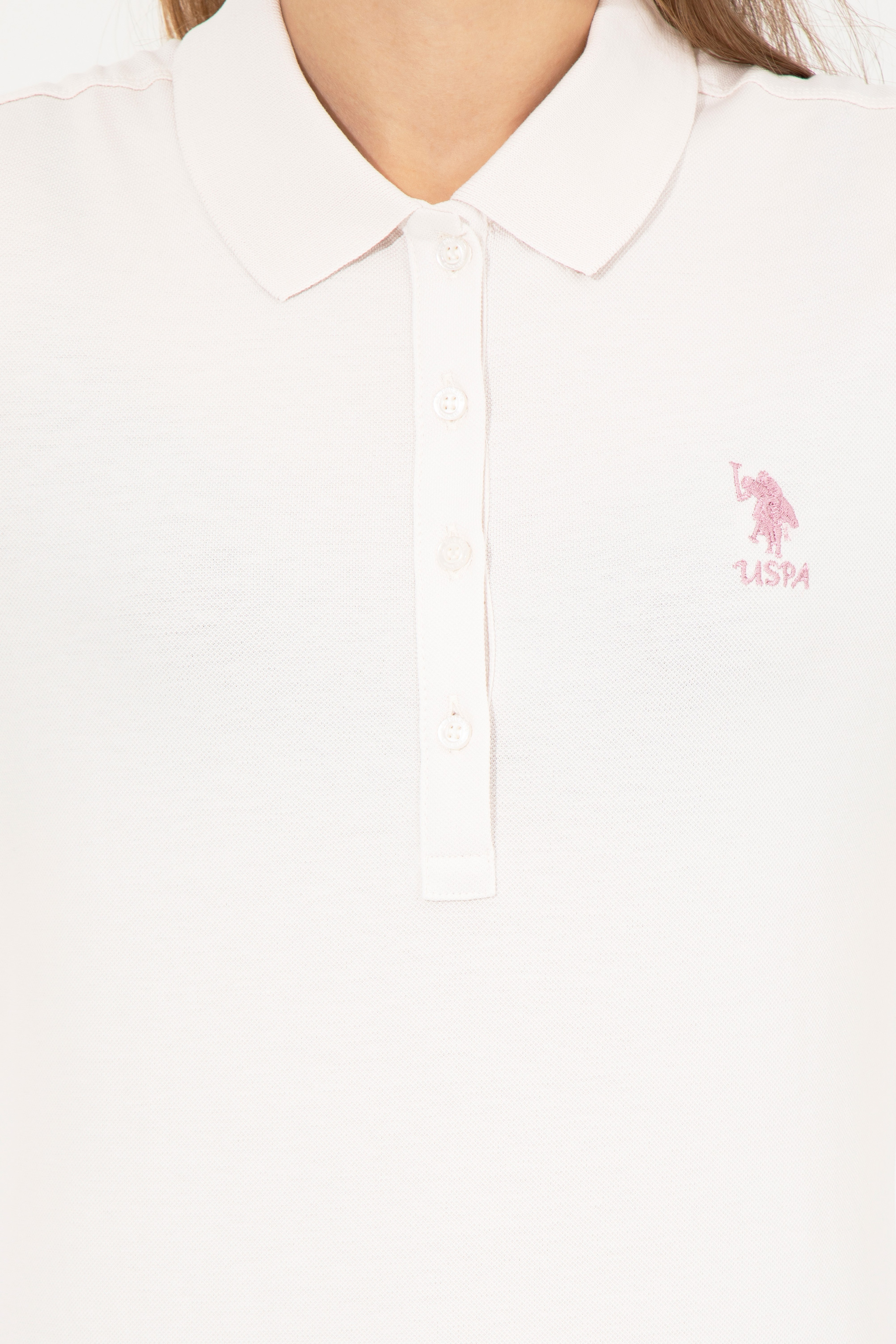 Kadın Ekru Basic Polo Yaka Tişört - Image 6