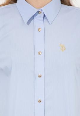 Kadın Açık Mavi Uzun Kollu Basic Gömlek - 50256721004