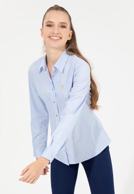 Kadın Açık Mavi Uzun Kollu Basic Gömlek - 50256721004