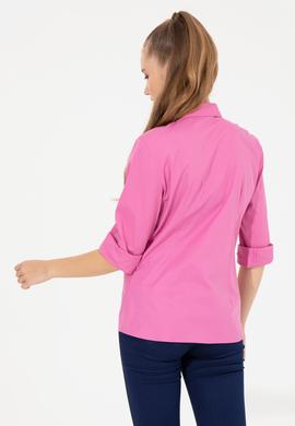 Kadın Pembe Uzun Kollu Basic Gömlek - 50256970038