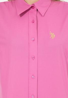 Kadın Pembe Uzun Kollu Basic Gömlek - 50256970038