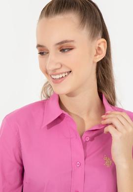 Kadın Pembe Uzun Kollu Basic Gömlek - 50256970038