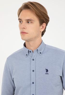 Erkek Lacivert Uzun Kollu Basic Gömlek - 50249490042