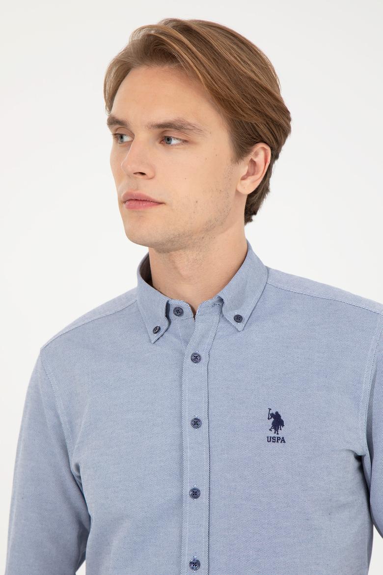 Erkek Lacivert Uzun Kollu Basic Gömlek - 50249490042