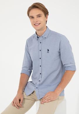 Erkek Lacivert Uzun Kollu Basic Gömlek - 50249490042