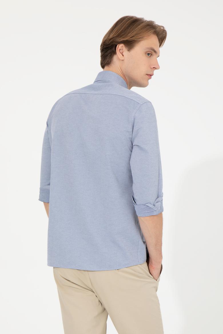 Erkek Lacivert Uzun Kollu Basic Gömlek - 50249490042