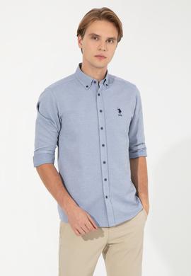 Erkek Lacivert Uzun Kollu Basic Gömlek - 50249490042