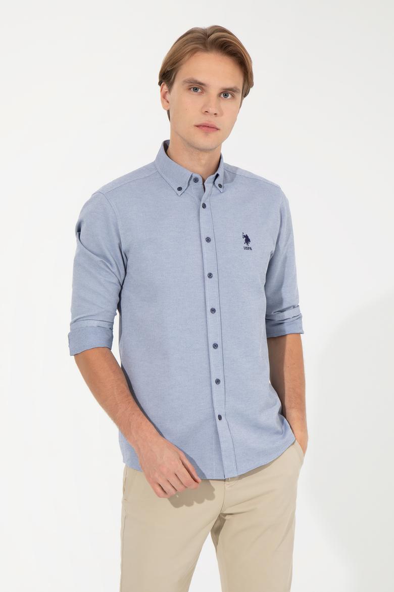 Erkek Lacivert Uzun Kollu Basic Gömlek - 50249490042