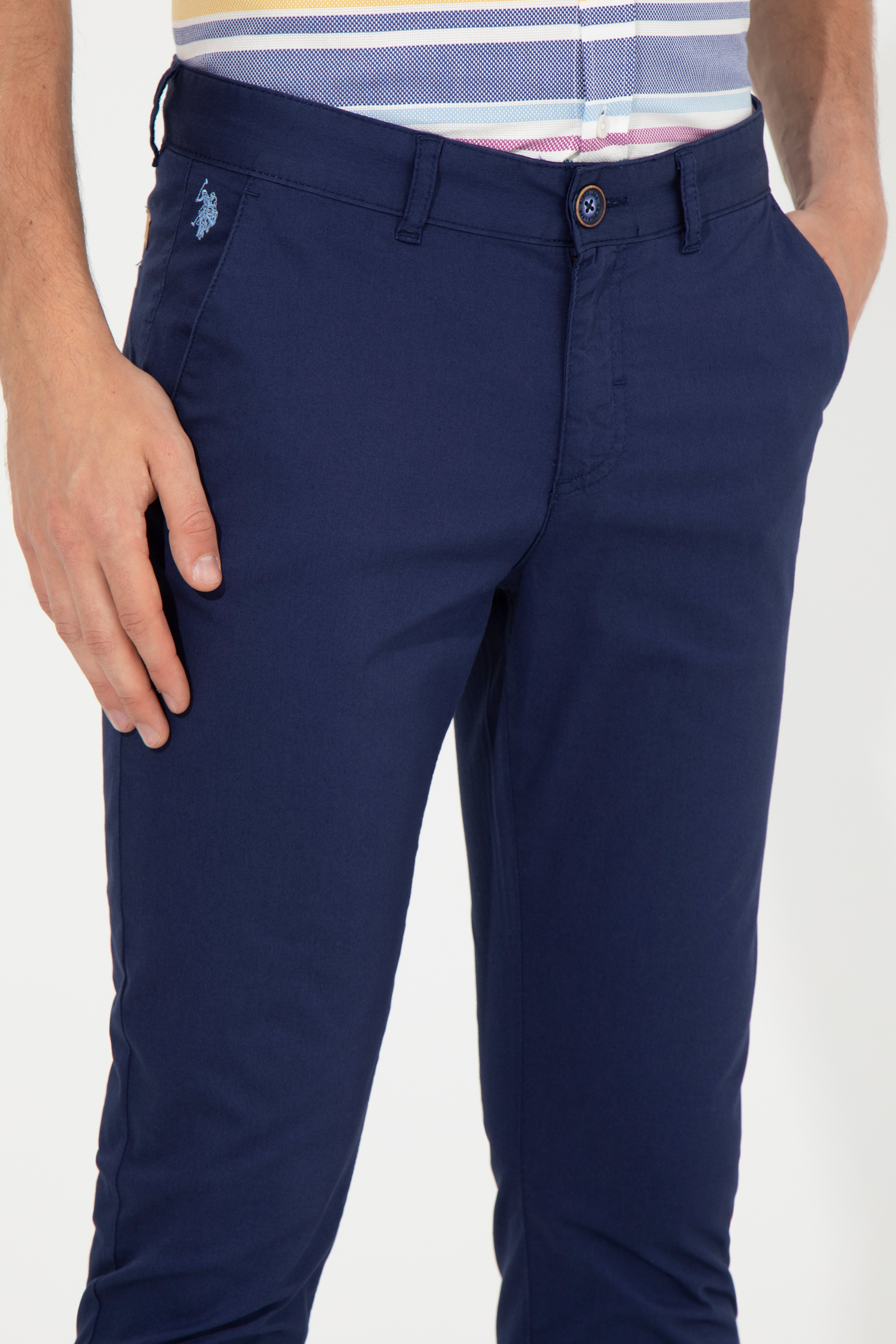 Erkek Slim Fit Lacivert Kanvas Pantolon - Image 6